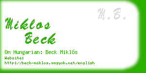 miklos beck business card